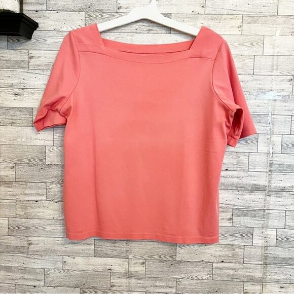 LL BEAN Women's Pink Short Sleeve Knit Top, Size XL - Picture 7 of 16